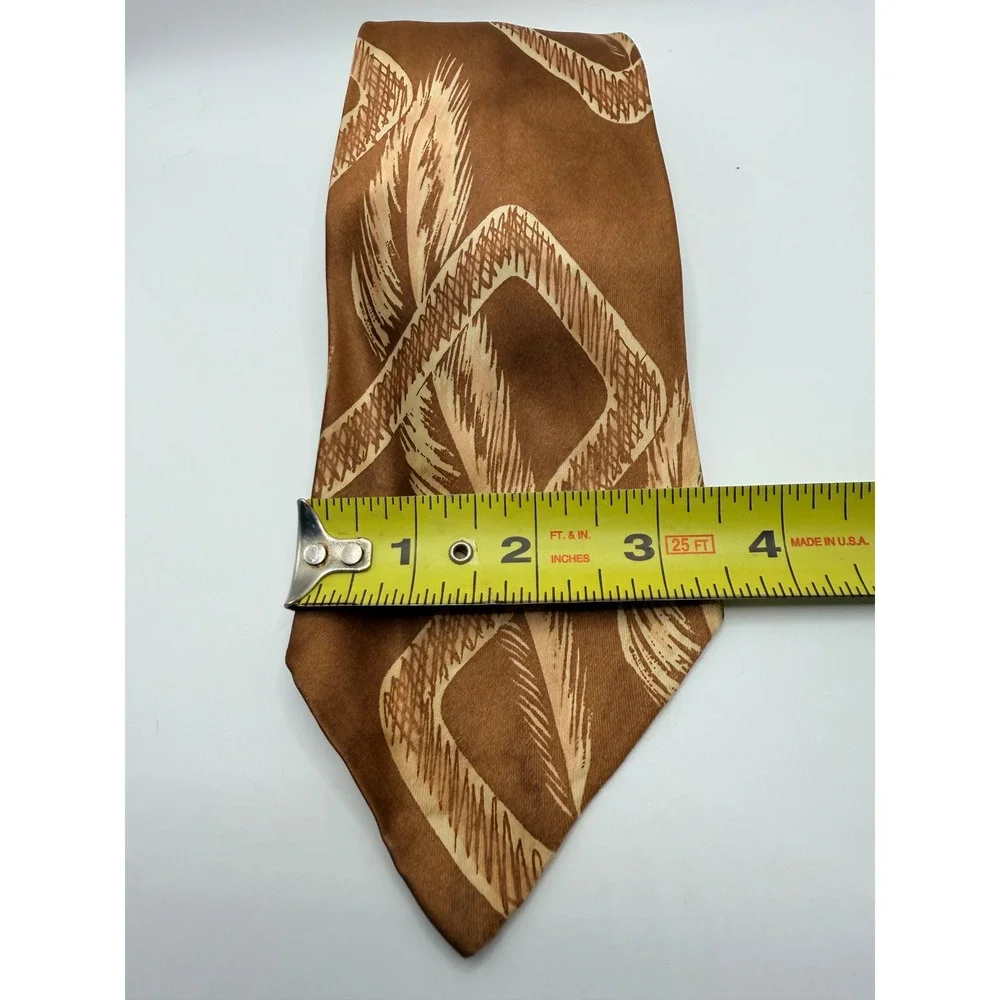 Vintage Hollyvogue Phelps-Dodge Brown Geometric Tie Made in California